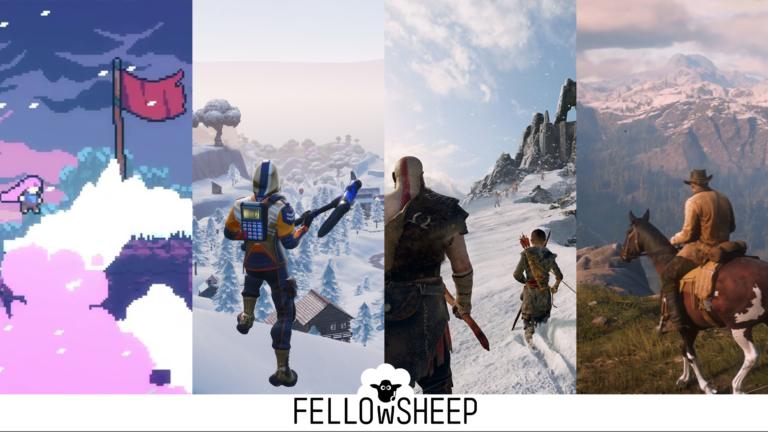 Des montagnes dans Celeste, Fortnite, God of War et Red Dead Redemption 2
